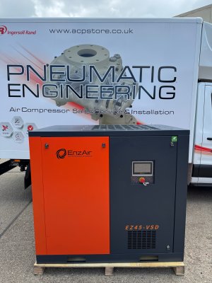 ENZAIR EZ45-VSD VARIABLE SPEED ROTARY SCREW AIR COMPRESSOR 45KW 60HP 254CFM